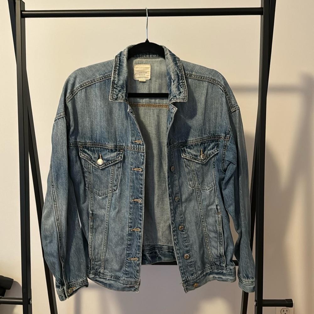Well loved, oversized American Eagle denim jacket